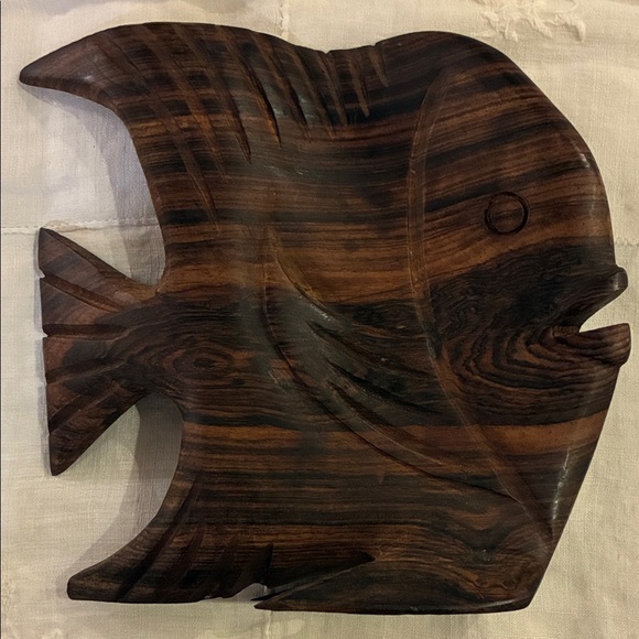 Wooden Angel Fish Decor BIG Statement for Book Shelf or Stand Alone Accent Decor - Picture 2 of 13